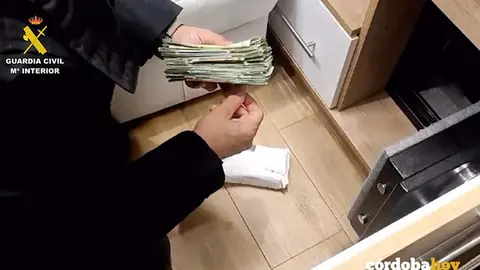 Dinero intervenido en la operaci&oacute;n en Montilla
