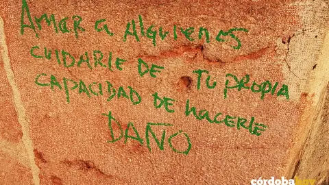 La pintada realizada en el BIC Fuente del Potro