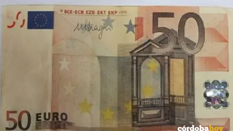 Billete falso de 50 euros, en una imagen de archivo