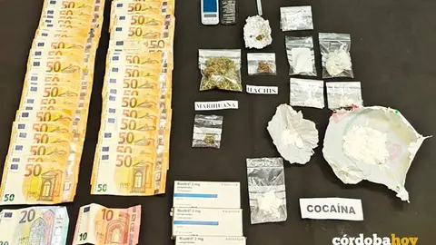 Material incautado por la Polic&iacute;a Nacional en Lucena y Cabra