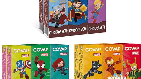 Batidos de L&aacute;cteos Covap con im&aacute;genes de Marvel FOTO L&Aacute;CTEOS COVAP
