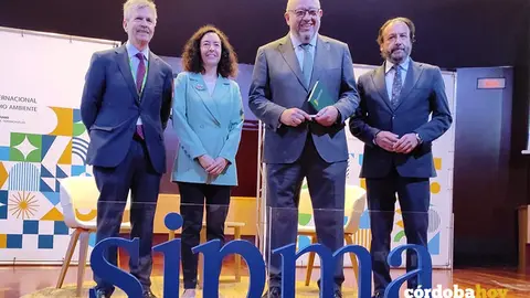 Navarro, Garc&iacute;a, Torralbo y Garc&iacute;a-Ibarrola, en la inauguraci&oacute;n del XIX Seminario Internacional de Periodismo y Medio Ambiente