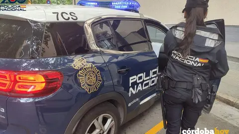 Una agente de la Polic&iacute;a Nacional junto a un coche patrulla, en una imagen de archivo FOTO POLIC&Iacute;A NACIONAL