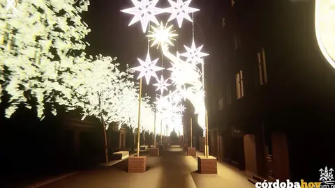 Un momento del nuevo espect&aacute;culo de luz y sonido de la calle Cruz Conde por Navidad 