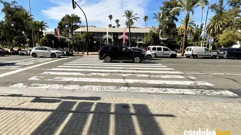 Uno de los pasos de peatones que se van a reformar en el Paseo de La Victoria