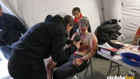 Participantes y medios materiales desplegados en el macrosimulacro de Juanma explosi&oacute;n de gas en la Feria FOTO AYUNTAMIENTO DE C&Oacute;RDOBA