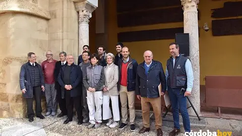 Una de las cuatro intervenciones realizadas sobre machones del Patio de Los Naranjos FOTO CABILDO