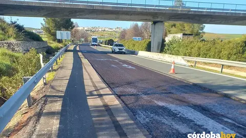 Mejora del firme de la autov&iacute;a A-4 o del Sur en la provincia de C&oacute;rdoba, afectada por las intensas lluvias y el paso de varias borrascas FOTO GOBIERNO DE ESPA&Ntilde;A