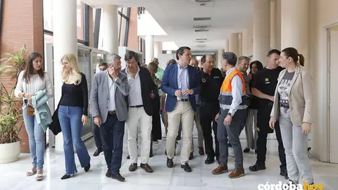 Participantes en la rueda de prensa sobre el balance de la gesti&oacute;n del apag&oacute;n en la capital cordobesa FOTO RAFA MELLADO SENIOR