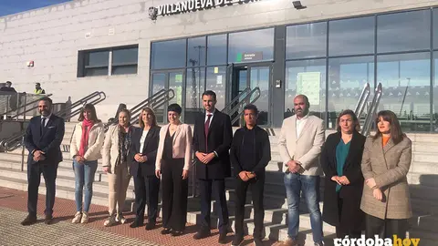 La Estaci&oacute;n de Villanueva de C&oacute;rdoba-Los Pedroches en una imagen de archivo, durante una visita a la misma de la secretaria general de Transporte Terrestre, Marta Serrano FOTO AYUNTAMIENTO DE VILLANUEVA DE C&Oacute;RDOBA