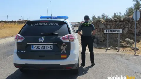 Puesto de la Guardia Civil de Pozoblanco en labores de Seguridad Ciudadana en Pedroche FOTO GUARDIA CIVIL