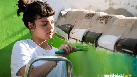 Creaci&oacute;n del mural para concienciar sobre el cuidado del medio ambiente en el Huerto de Orive FOTO AYUNTAMIENTO DE C&Oacute;RDOBA