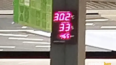 Imagen del term&oacute;metro interno del Centro Comercial La Sierra FOTO CCOO