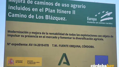 La Junta invierte m&aacute;s de 340.000 euros en la mejora del camino rural Los Bl&aacute;zquez, en Fuente Obejuna FOTO JUNTA DE ANDALUC&Iacute;A
