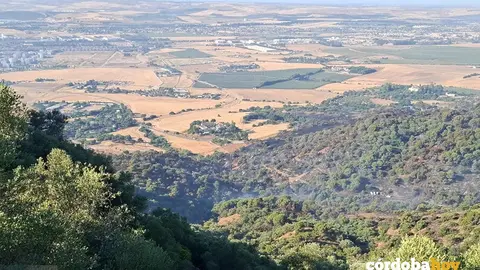 Imagen a&eacute;rea de la zona donde ha ardido la Sierra de C&oacute;rdoba FOTO INFOCA
