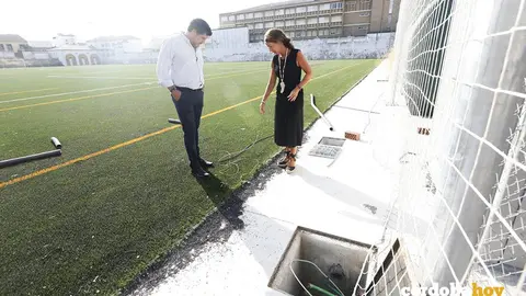 Sebasti&aacute;n del Rey y Marian Aguilar en el campo de San Eulogio FOTO AYUNTAMIENTO DE C&Oacute;RDOBA
