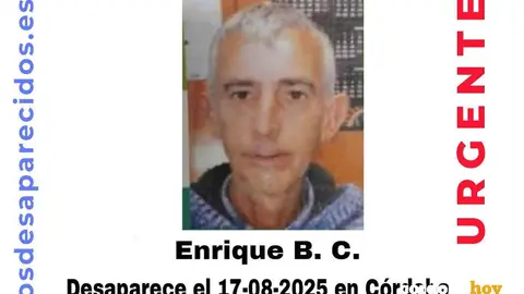 Fotograf&iacute;a de Enrique B. C., desaparecido el pasado domingo en El Brillante IMAGEN SOSDESAPARECIDOS