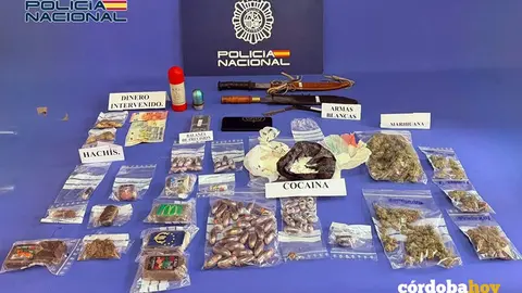 Drogas y munici&oacute;n intervenida por la Polic&iacute;a Nacional FOTO POLIC&Iacute;A NACIONAL
