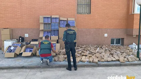 Los 780 kilos de picadura de tabaco intervenidos en Puente Genil FOTO GUARDIA CIVIL