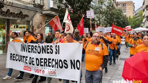 Manifestaci&oacute;n de la plantilla de Hitachi en C&oacute;rdoba FOTO CCOO