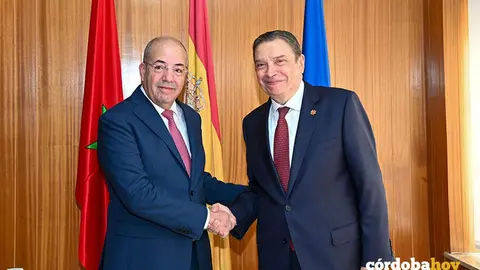 El ministro de Agricultura, Pesca y Alimentaci&oacute;n, Luis Planas, y su hom&oacute;logo marroqu&iacute;, Ahmed El Bouari FOTO SUBDELEGACI&Oacute;N DEL GOBIERNO