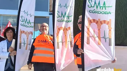 Representantes del Sindicato M&eacute;dico Andaluz en C&oacute;rdoba en una anterior acci&oacute;n de protesta FOTO SINDICATO M&Eacute;DICO DE C&Oacute;RDOBA