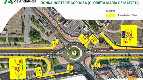 Infograf&iacute;a de la organizaci&oacute;n del tr&aacute;fico con las obras de la primera fase de la Ronda Norte IMAGEN AYUNTAMIENTO DE C&Oacute;RDOBA