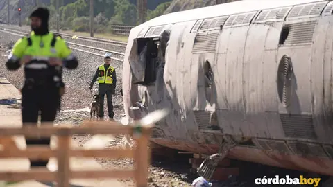 Agentes de la Guardia Civil en el accidente ferroviario de Adamuz, en una imagen de archivo