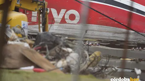 Trabajos de rescate de los convoyes de trenes accidentados en la zona del suceso en Adamuz, en una imagen de archivo FOTO JOAQU&Iacute;N CORCHERO / EUROPA PRESS
