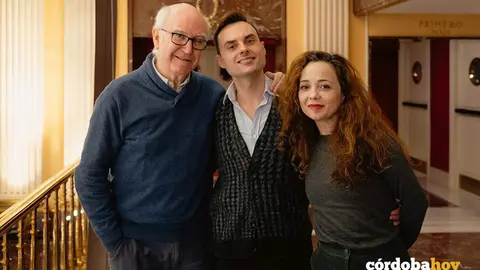 Paco L&oacute;pez, Pablo Garc&iacute;a-L&oacute;pez y Olga Pericet, en el Teatro de la Zarzuela FOTO @GEMMA ESCRIBANO