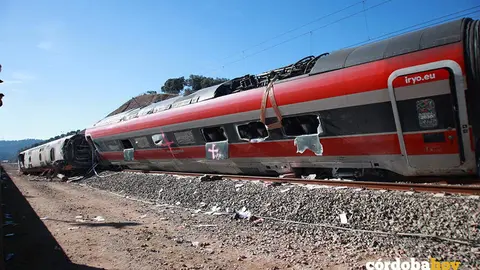 Uno de los vagones del tren Iryo que descarril&oacute;, a 20 de enero de 2026, en Adamuz FOTO ROC&Iacute;O RUZ / EUROPA PRESS