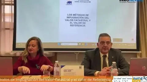 Un momento de las jornadas criticadas por el PSOE, en una imagen sacada de la difusi&oacute;n del evento por el Colegio Oficial de Agentes de la Propiedad Inmobiliaria a trav&eacute;s del Youtube FOTO PSOE