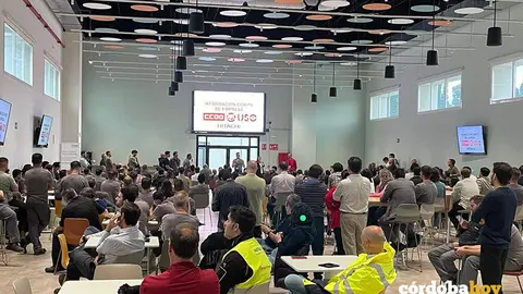 Asamblea de trabajadores de Hitachi Energy en C&oacute;rdoba, en una imagen de archivo FOTO CCOO