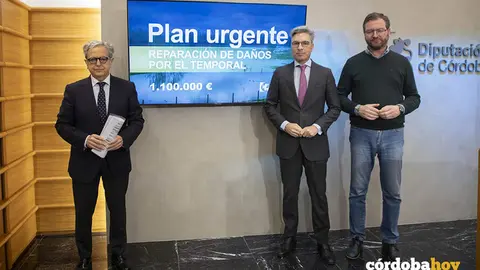 Salvador Fuentes, Andr&eacute;s Lorite y Antonio Mart&iacute;n en la presentaci&oacute;n del plan FOTO DIPUTACI&Oacute;N DE C&Oacute;RDOBA