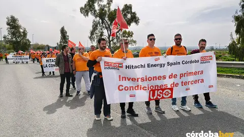 Acci&oacute;n de protesta de la plantilla de Hitachi Energy en C&oacute;rdoba FOTO CCOO