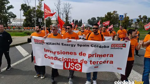 Acci&oacute;n de protesta de la plantilla de Hitachi Energy en C&oacute;rdoba, en una imagen de archivo FOTO CCOO