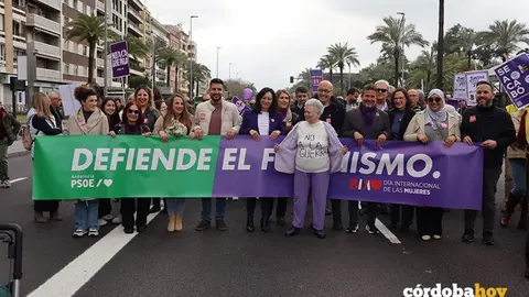 Militantes del PSOE en la manifestaci&oacute;n de hoy por el 8M en C&oacute;rdoba FOTO PSOE