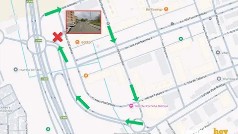 Lugar del corte de tr&aacute;fico y Ritas alternativas IMAGEN AYUNTAMIENTO DE C&Oacute;RDOBA
