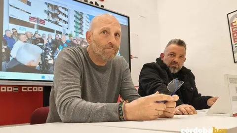 David Quintana y Antonio Herencia en la sede de CCOO en C&oacute;rdoba FOTO CCOO