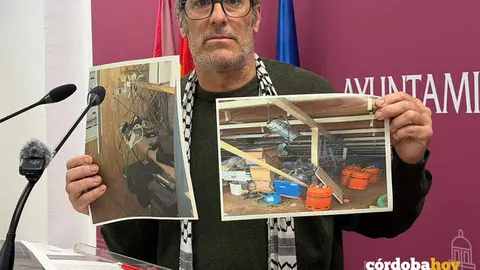 Juan Hidalgo muestra im&aacute;genes del interior de Caballerizas con riesgo de incendios FOTO HACEMOS C&Oacute;RDOBA
