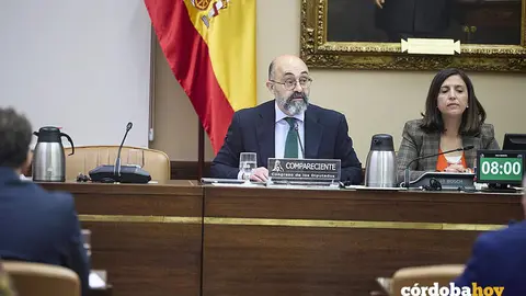 El presidente de la entidad p&uacute;blica empresarial Administrador de Infraestructuras Ferroviarias (ADIF), Luis Pedro Marco de la Pe&ntilde;a, comparece ante la Comisi&oacute;n de Transportes y Movilidad Sostenible, en el Congreso de los Diputados FOTO JES&Uacute;S HELL&Iacute;N / EUROPA PRESS