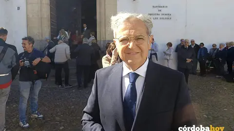 El presidente de la Diputaci&oacute;n de C&oacute;rdoba, Salvador Fuentes, frente al Santuario de Nuestra Se&ntilde;ora de los Dolores FOTO EUROPA PRESS