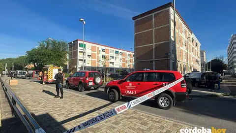 Efectivos de la Polic&iacute;a Nacional en el barrio de La Fuensanta de C&oacute;rdoba tras la muerte de una mujer a manos de su expareja el 13 de abril FOTO MADERO CUBERO / EUROPA PRESS