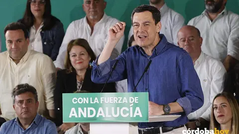 El presidente del PP-A y de la Junta de Andaluc&iacute;a, Juanma Moreno, interviene en la Intermunicipal del PP-A en C&oacute;rdoba FOTO MADERO CUBERO / EUROPA PRESS
