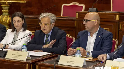 Savador Fuentes (segundo por la izquierda) en la firma de la venta de terreno industrial en el pol&iacute;gono Las Salinas de Rute FOTO DIPUTACI&Oacute;N DE C&Oacute;RDOBA