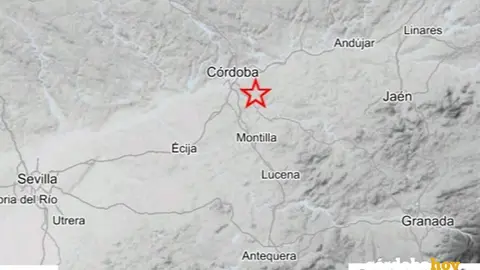 Epicentro del terremoto de tres grados de magnitud en la escala de Richter en el sureste de C&oacute;rdoba capital IMAGEN IGN