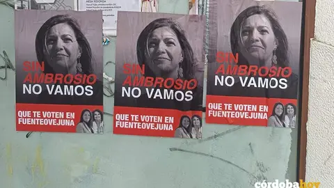 Carteles an&oacute;nimos con la imagen de Isabel Ambrosio, rechazando el que no vaya en la lista del PSOE por C&oacute;rdoba para el 17M y animando a no votar a la candidatura socialista que encabeza Silvia Mellado FOTO EUROPA PRESS
