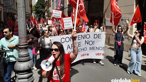 Manifestaci&oacute;n de protesta de UGT por el&nbsp;preacuerdo&nbsp;alcanzado por otros sindicatos en el convenio de Arte FOTO UGT