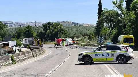 Lugar donde se ha producido el accidente mortal en Montilla