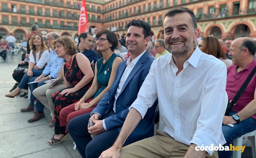 Mitin de Antonio Maíllo en la Plaza de La Corredera